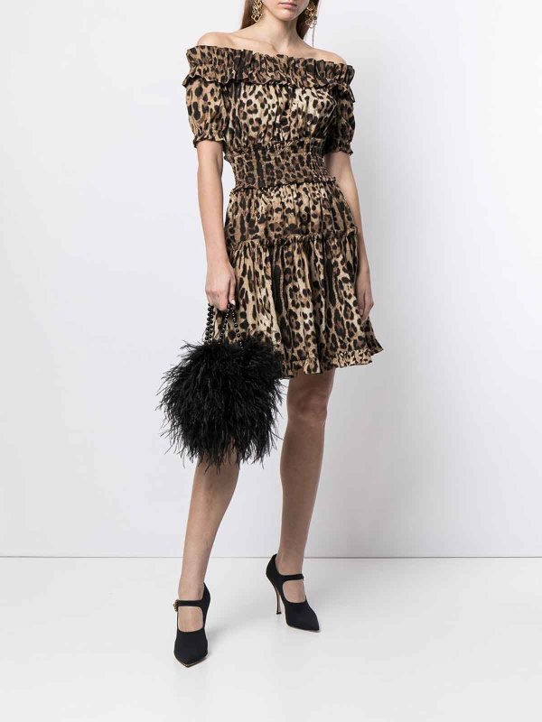 DOLCE & GABBANA: abiti corti online - Vestito  corto con stampa leopardata