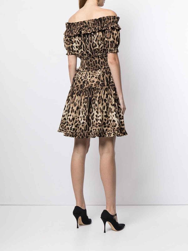 Vestito  corto con stampa leopardata shop online: DOLCE & GABBANA