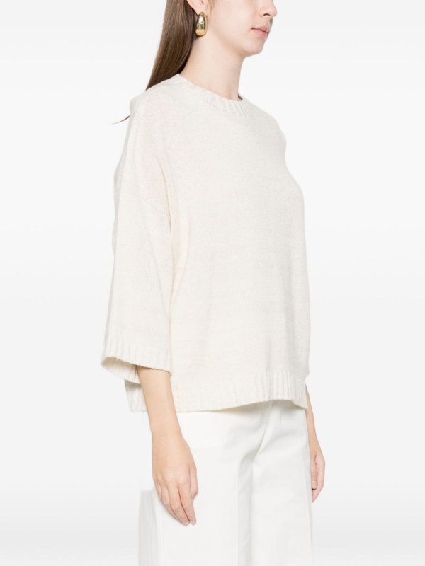 The Best Shops FABIANA FILIPPI: Strickpullover mit Rundhalsausschnitt - Rundhalspullover - Beige
