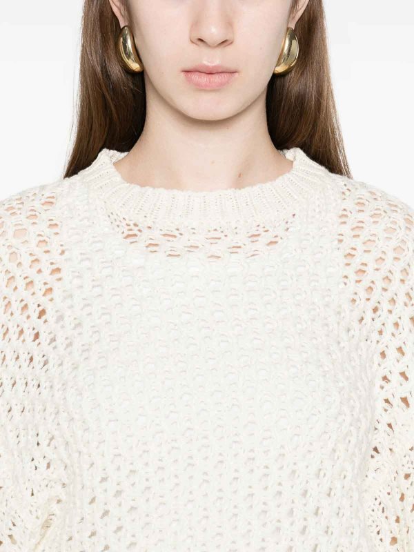 The Best Shops FABIANA FILIPPI: Strickpullover mit Rundhalsausschnitt - Rundhalspullover - Beige