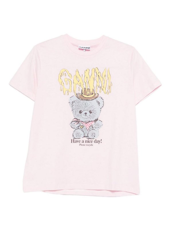 GANNI: Tシャツ - Tシャツ - ヌードカラー