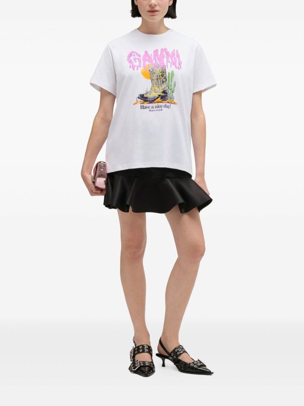 The Best Shops GANNI: t-shirts - Boots Organic Cotton T-Shirt