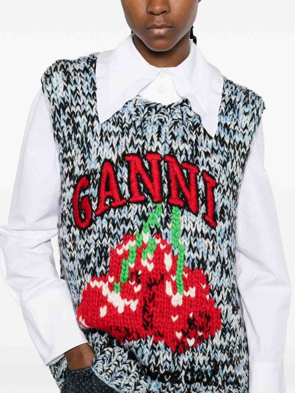 The Best Shops GANNI: Gilets tricot - Gilet - Bleu