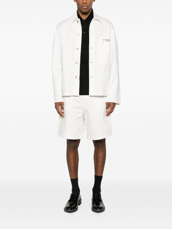The Best Shops GIVENCHY: Trousers Shorts - Denim Cargo Shorts