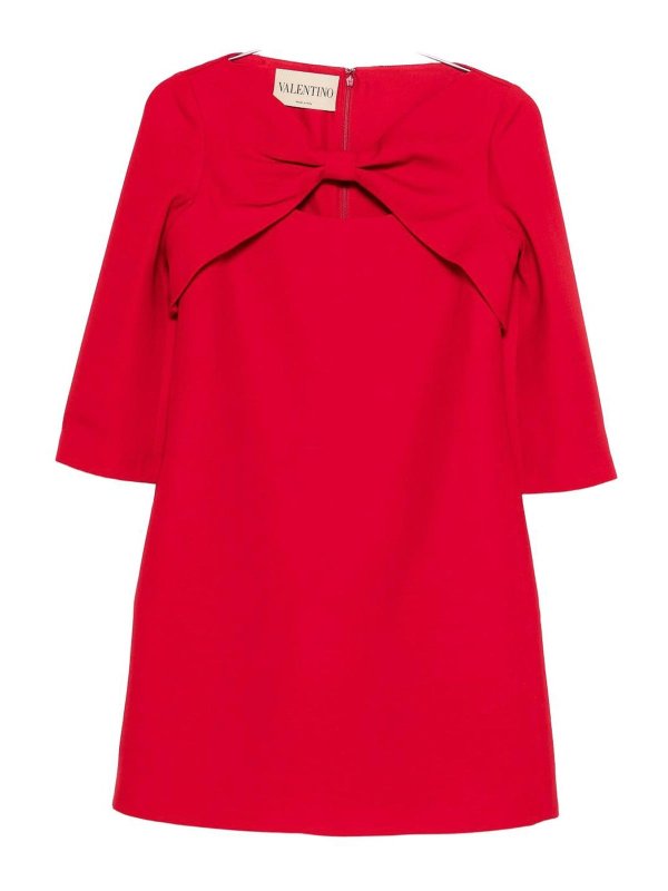 VALENTINO GARAVANI: short dresses - Wool And Silk Mini Dress