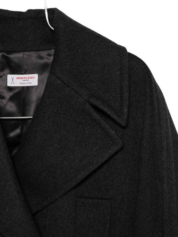 ALBERTO BIANI: knee length coats online - Wool Double-Breasted Coat