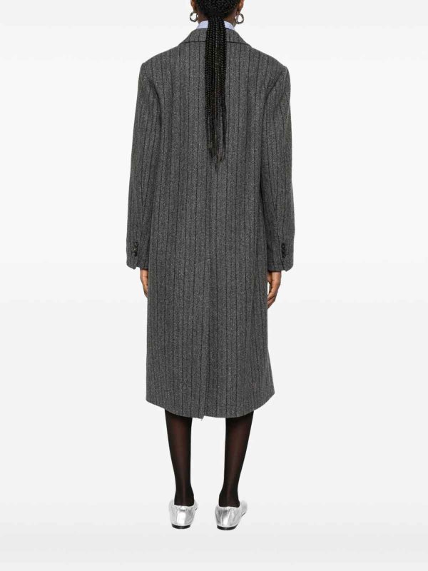 ALBERTO BIANI: knee length coats online - Wool Double-Breasted Coat