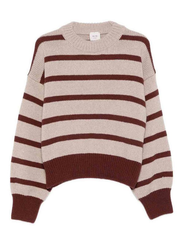 ALYSI: crew necks - Striped Wool Jumper