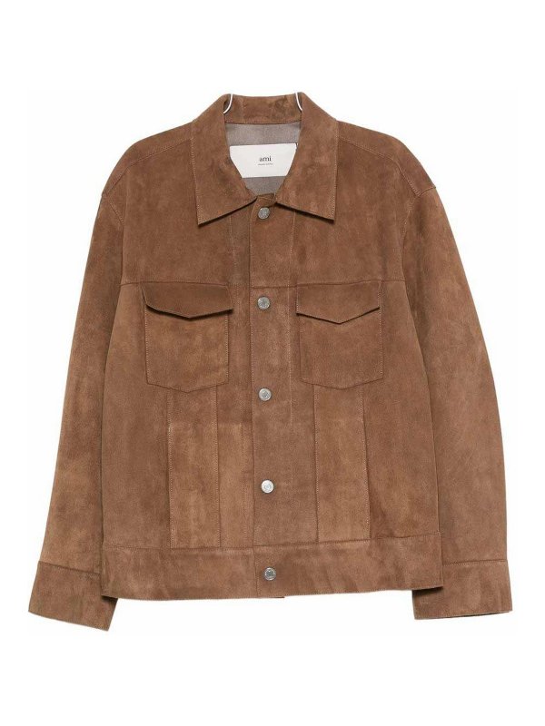AMI PARIS: レザージャケット - レザージャケット - ブラウン