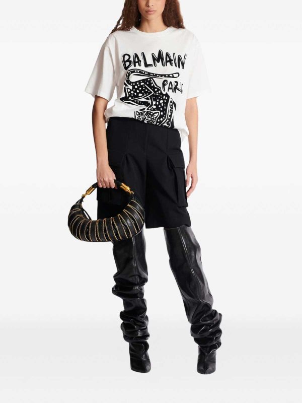 Balmain: t-shirts online - Leopard Print T-Shirt