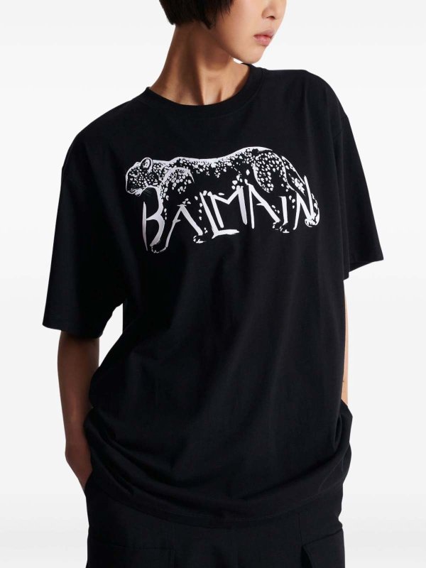 Balmain: T-shirts online - T-Shirt - Schwarz