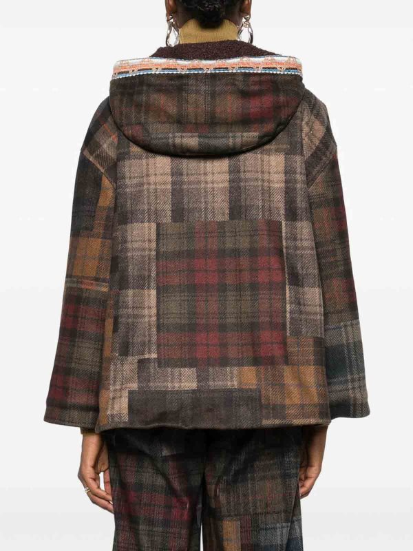 BYE: cappotti corti online - Giacca caban dal design patchwork