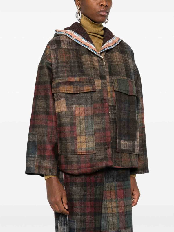 Giacca caban dal design patchwork shop online: BYE