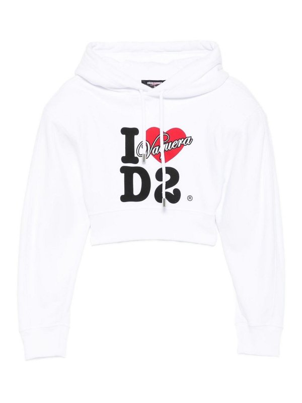 DSQUARED2: Sweatshirts & Sweaters - Logo Cotton Hoodie