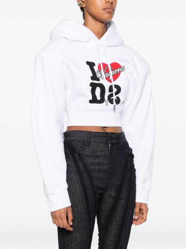 DSQUARED2: Sweatshirts & Sweaters online - Logo Cotton Hoodie