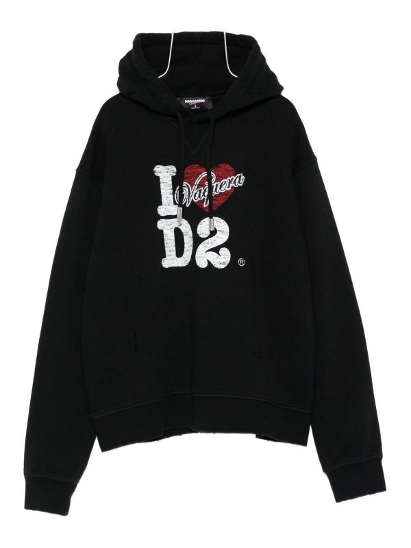 DSQUARED2: Sweatshirts & Sweaters - Logo Cotton Hoodie