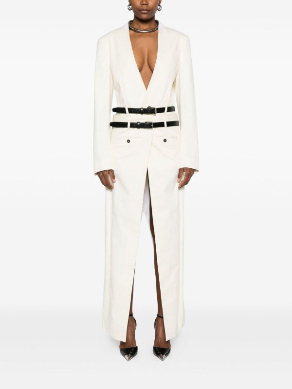 DSQUARED2: knee length coats online - Belted Double-Breasted Coat