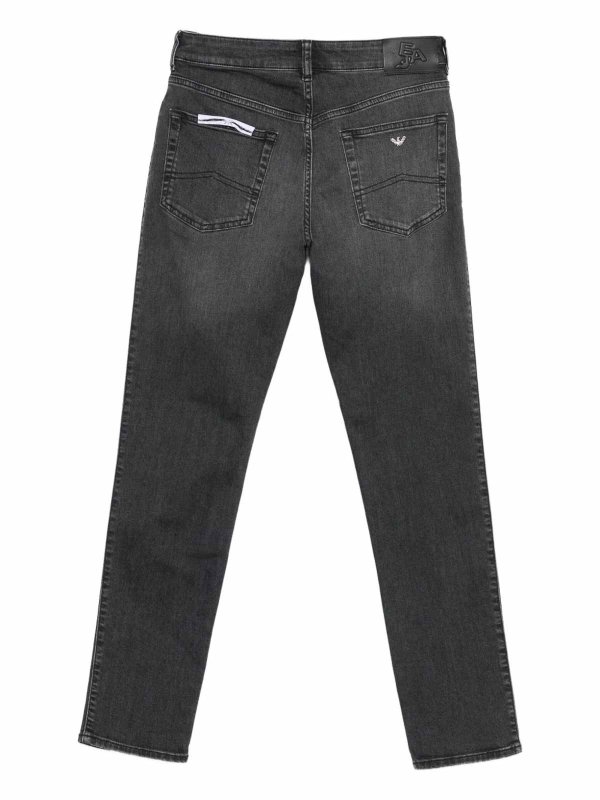 EMPORIO ARMANI: Jeans à jambe droite online - Jean Droit - Gris