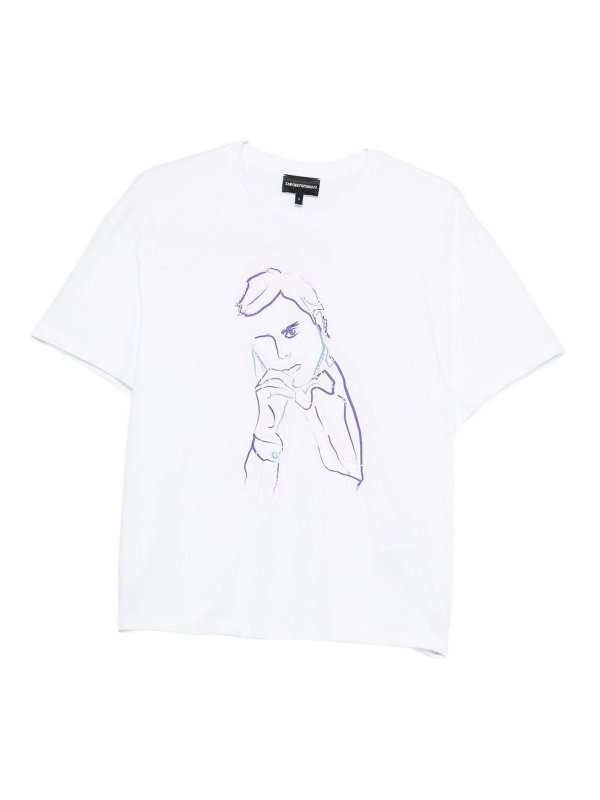 EMPORIO ARMANI: Tシャツ - Tシャツ - 白
