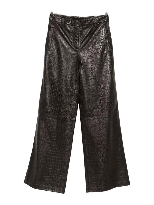 ENES: レザートラウザー - レザーパンツ - ブラウン