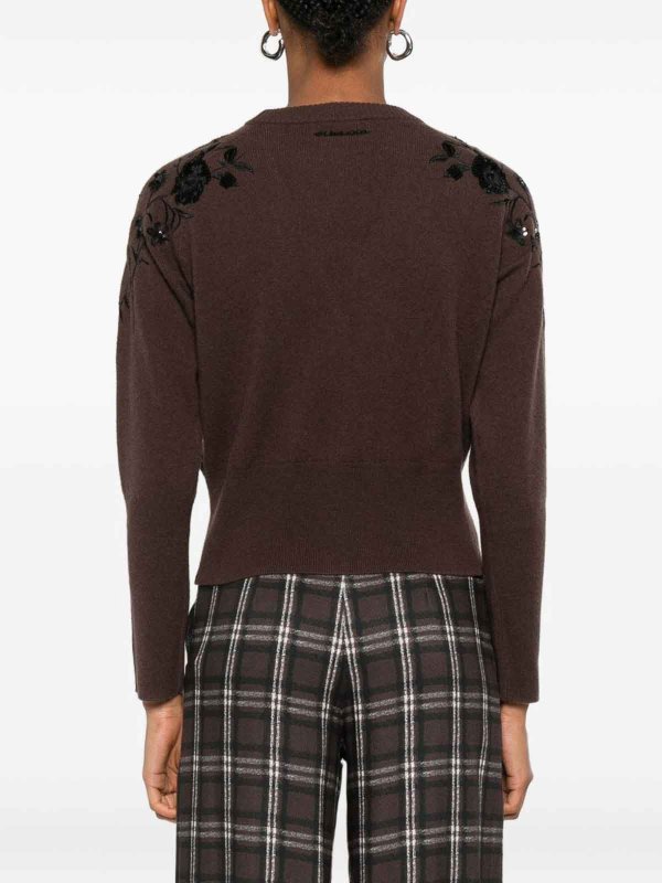 ERMANNO FIRENZE: Strickpullover mit V-Ausschnitt online - V-Pullover - Braun