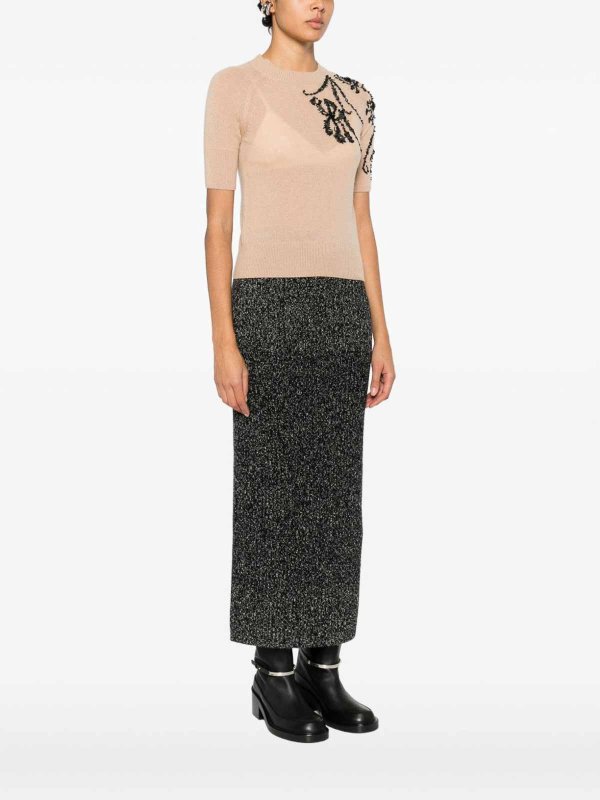 The Best Shops ERMANNO SCERVINO: Strickpullover mit Rundhalsausschnitt - Rundhalspullover - Beige