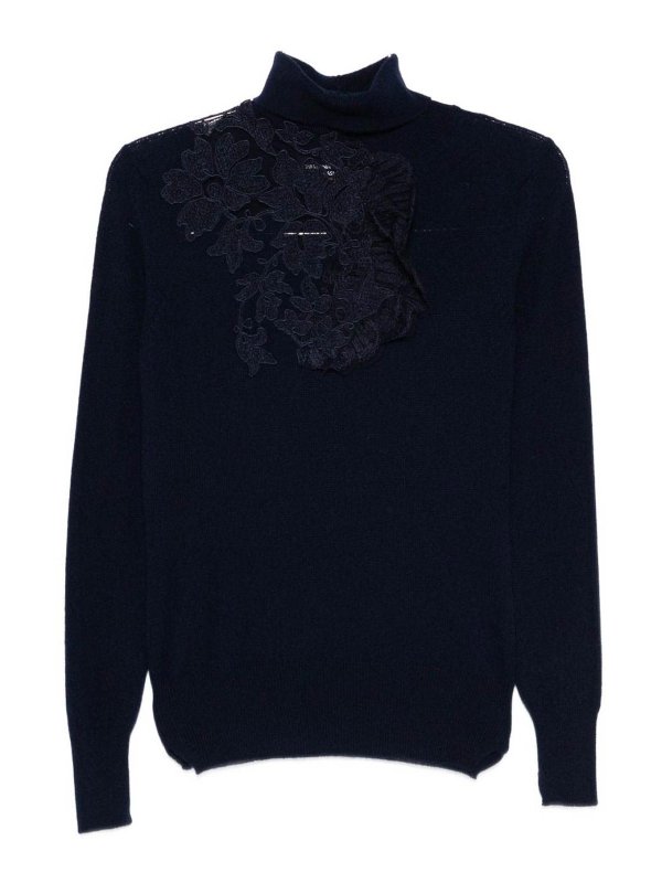 ERMANNO SCERVINO: Rollkragenpullover  und Polo-Ausschnitt - Rollkragenpullover - Blau
