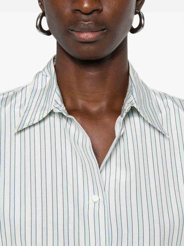 The Best Shops FORTE FORTE: shirts - Striped Cotton Blend Shirt