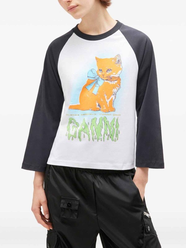 GANNI: t-shirts online - Kitty Baby Organic Cotton T-Shirt