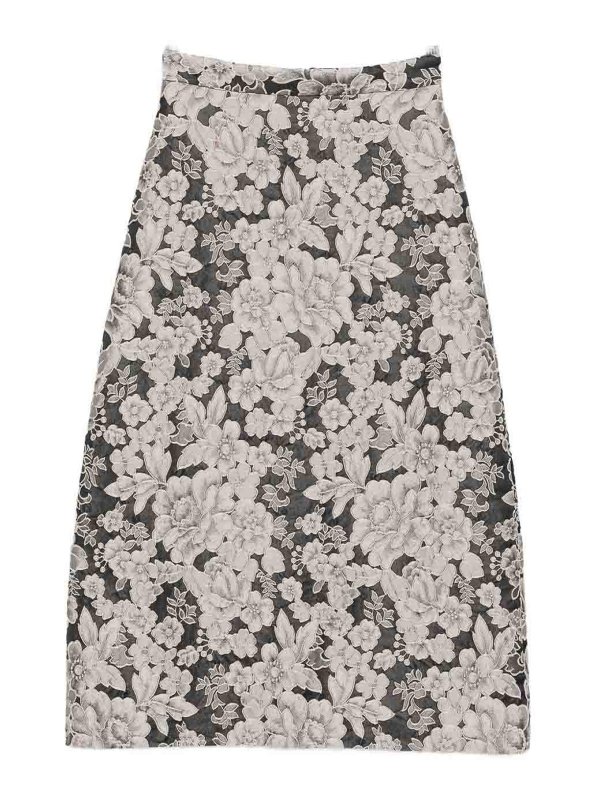 LUNATICA MILANO: ニーレングススカート＆ミディ丈 - 膝丈/ミディスカート - 銀