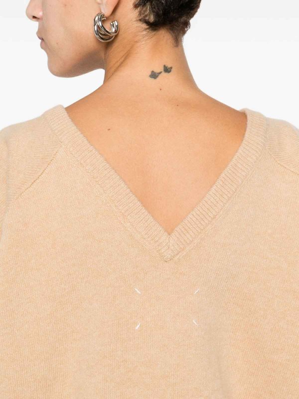 Maison Margiela: Pull col rond online - Pull Col Rond - Camel