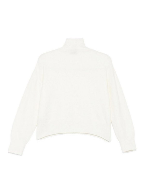 The Best Shops MRZ: Strickpullover mit Rundhalsausschnitt - Rundhalspullover - Weiß