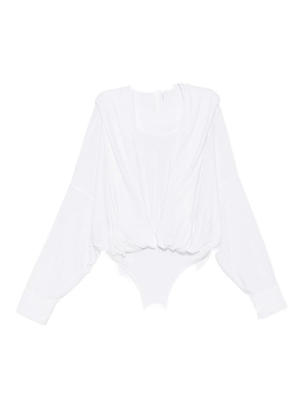 Norma Kamali: Tops & Tank tops - Oversized Hooded Bodysuit