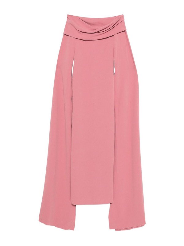 SOLACE LONDON: ニーレングスドレス - 膝丈ドレス - ヌードカラー