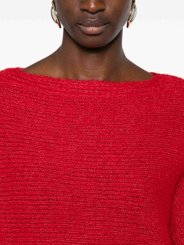 クルーネック - 赤 shop online: TALKING WALLS