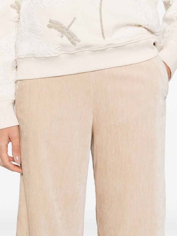 FORTE FORTE: casual trousers online - Velvet High-Waisted Trousers