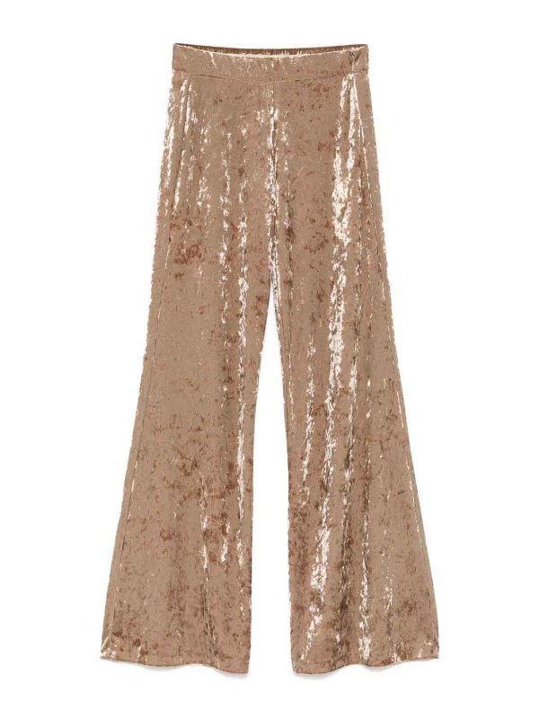 FORTE FORTE: casual trousers - Velvet High-Waisted Trousers