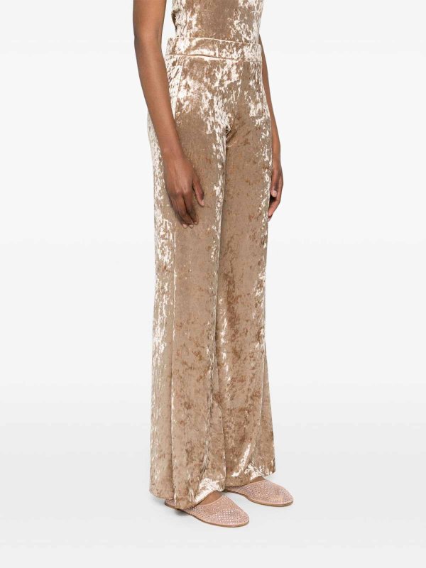 FORTE FORTE: casual trousers online - Velvet High-Waisted Trousers