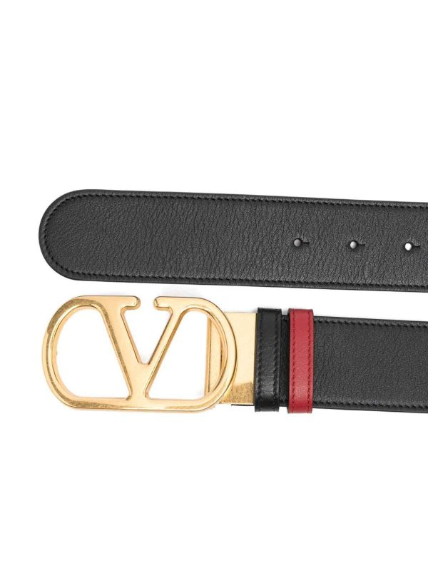VALENTINO GARAVANI: belts online - Vlogo Signature Leather Reversible Belt