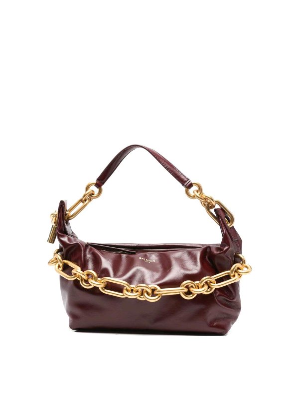 Balmain: shoulder bags - Sync Medium Leather Shoulder Bag