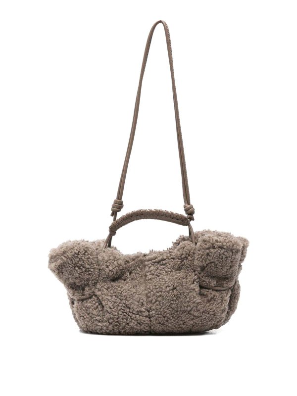 HEREU: shopper - Arta Mini Shearling Tote