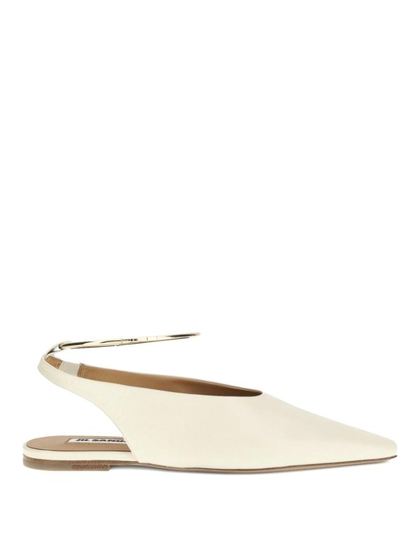 JIL SANDER: flat shoes - Leather Slingback Ballets