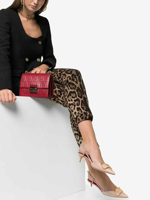 VALENTINO GARAVANI: court shoes online - Vlogo Signature Leather Slingback Pumps