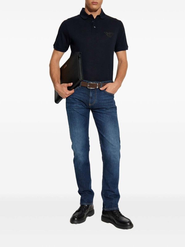EMPORIO ARMANI: straight leg jeans online - Denim Cotton Jeans