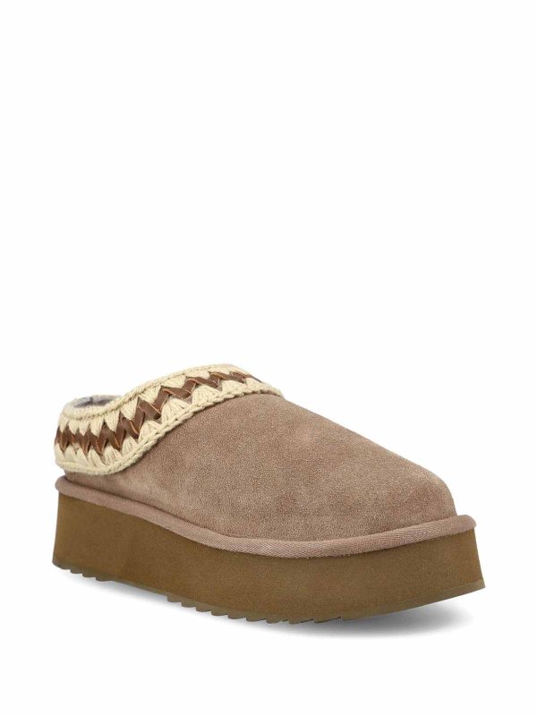 MOU: Loafers & Slippers online - Platform Clog Suede Slippers