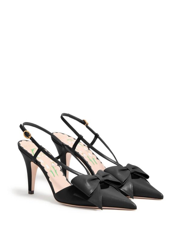 VALENTINO GARAVANI: court shoes online - Bowow Leather Slingback Pumps