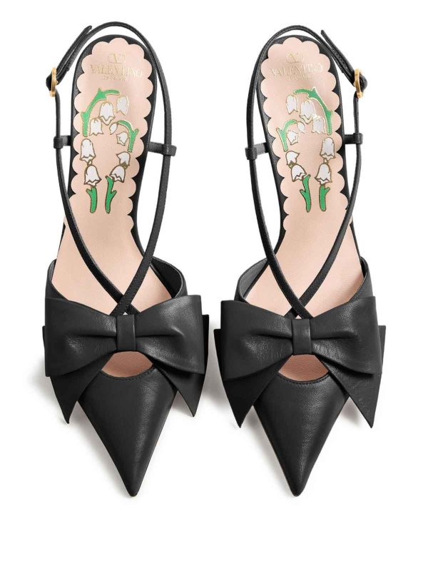 Bowow Leather Slingback Pumps shop online: VALENTINO GARAVANI