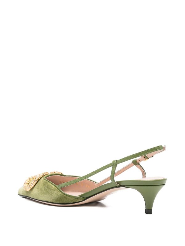 VALENTINO GARAVANI: court shoes online - Vlogo Signature Velvet Slingback Pumps