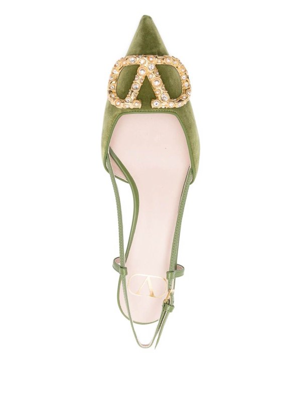 The Best Shops VALENTINO GARAVANI: court shoes - Vlogo Signature Velvet Slingback Pumps