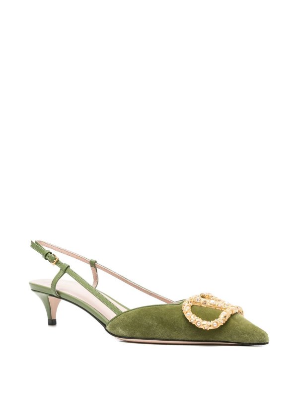 Vlogo Signature Velvet Slingback Pumps shop online: VALENTINO GARAVANI